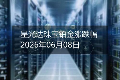 星光达珠宝铂金涨跌幅 2026年06月08日