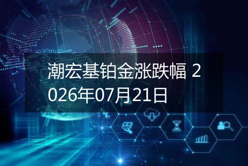 潮宏基铂金涨跌幅 2026年07月21日
