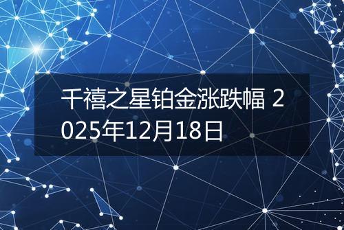 千禧之星铂金涨跌幅 2025年12月18日