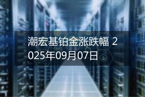 潮宏基铂金涨跌幅 2025年09月07日