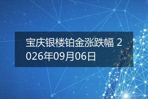 宝庆银楼铂金涨跌幅 2026年09月06日