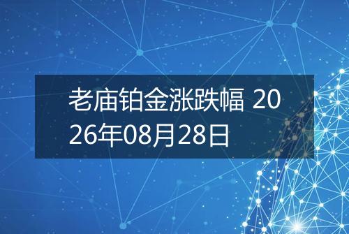 老庙铂金涨跌幅 2026年08月28日