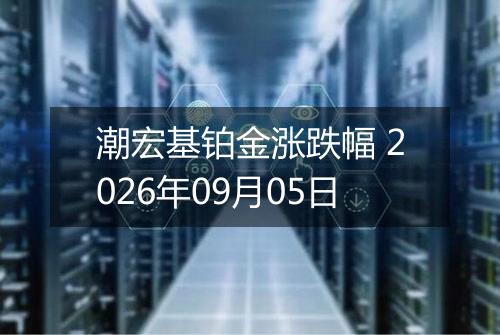 潮宏基铂金涨跌幅 2026年09月05日