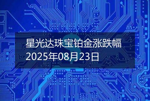 星光达珠宝铂金涨跌幅 2025年08月23日