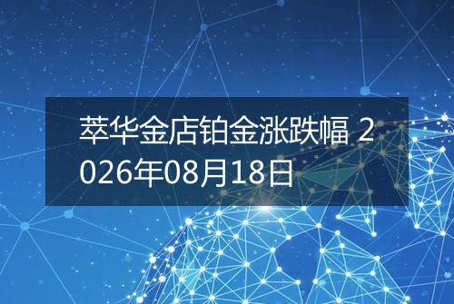 萃华金店铂金涨跌幅 2026年08月18日