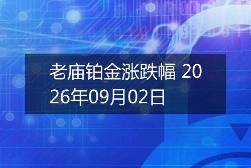 老庙铂金涨跌幅 2026年09月02日