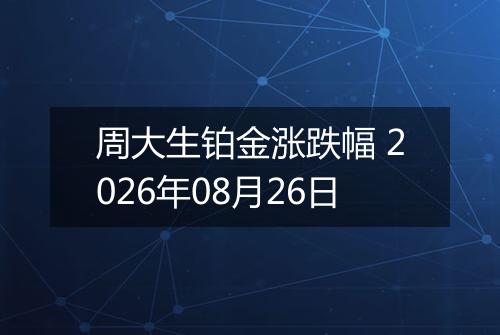 周大生铂金涨跌幅 2026年08月26日