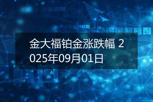 金大福铂金涨跌幅 2025年09月01日