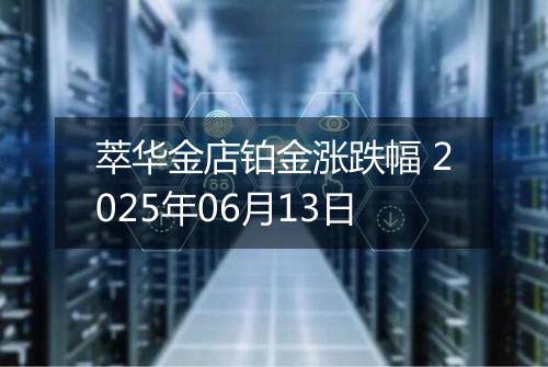 萃华金店铂金涨跌幅 2025年06月13日
