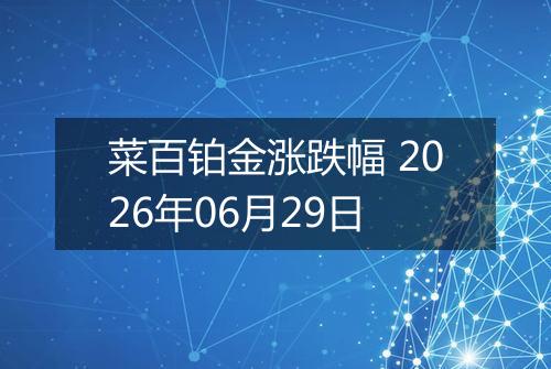 菜百铂金涨跌幅 2026年06月29日