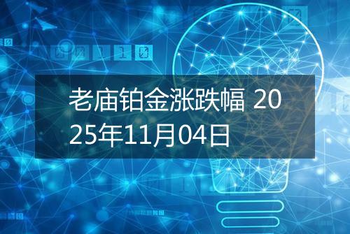 老庙铂金涨跌幅 2025年11月04日