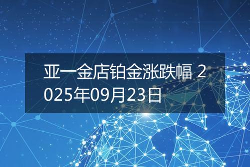 亚一金店铂金涨跌幅 2025年09月23日