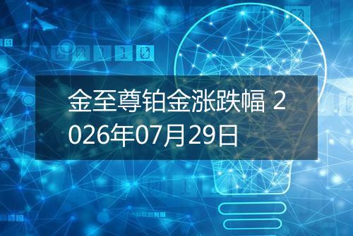金至尊铂金涨跌幅 2026年07月29日