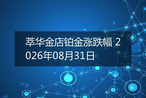 萃华金店铂金涨跌幅 2026年08月31日