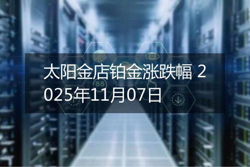 太阳金店铂金涨跌幅 2025年11月07日