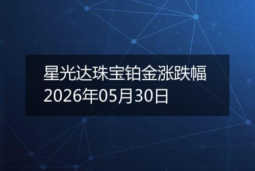 星光达珠宝铂金涨跌幅 2026年05月30日
