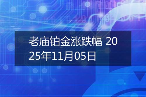 老庙铂金涨跌幅 2025年11月05日