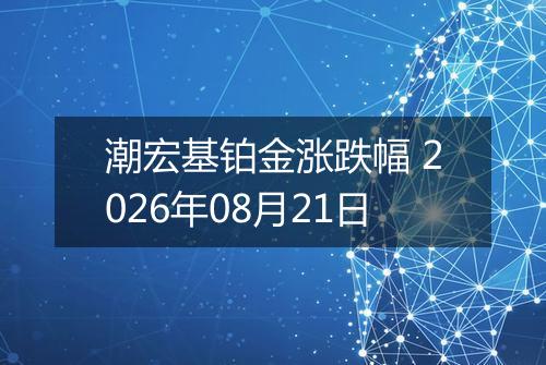 潮宏基铂金涨跌幅 2026年08月21日