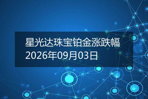 星光达珠宝铂金涨跌幅 2026年09月03日