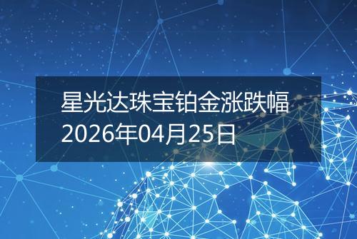 星光达珠宝铂金涨跌幅 2026年04月25日
