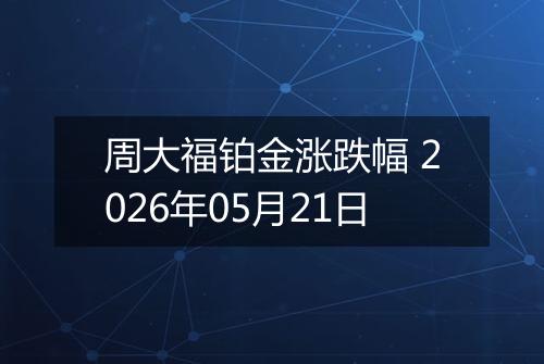 周大福铂金涨跌幅 2026年05月21日
