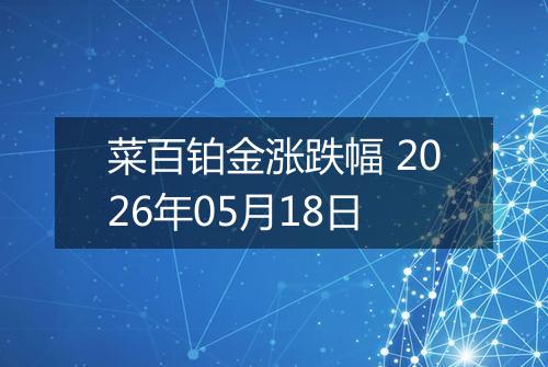 菜百铂金涨跌幅 2026年05月18日