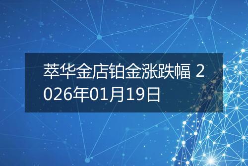萃华金店铂金涨跌幅 2026年01月19日