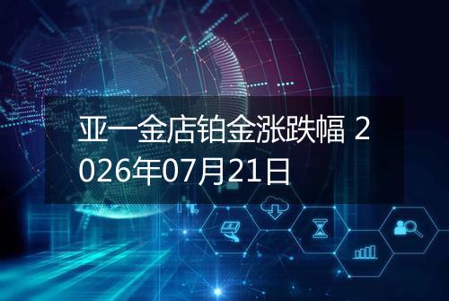 亚一金店铂金涨跌幅 2026年07月21日
