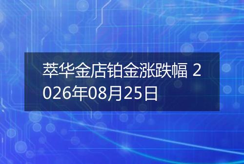 萃华金店铂金涨跌幅 2026年08月25日