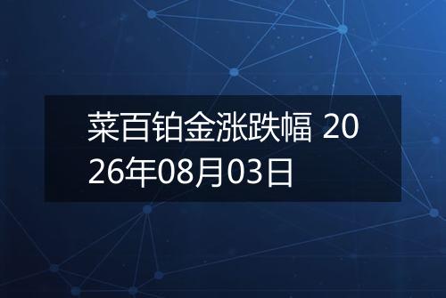 菜百铂金涨跌幅 2026年08月03日