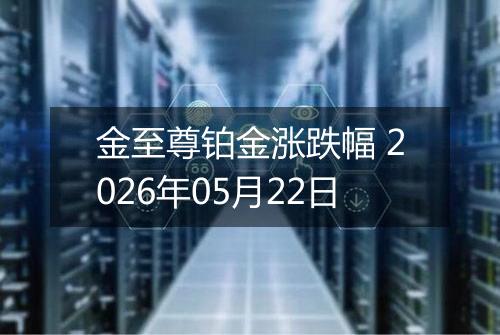 金至尊铂金涨跌幅 2026年05月22日