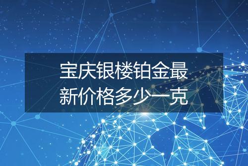 宝庆银楼铂金最新价格多少一克