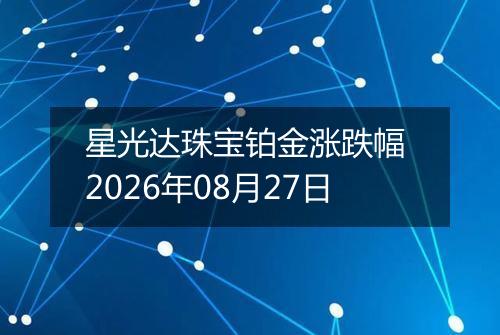 星光达珠宝铂金涨跌幅 2026年08月27日