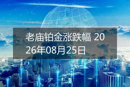 老庙铂金涨跌幅 2026年08月25日