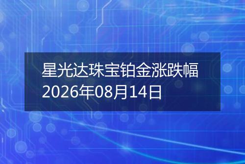 星光达珠宝铂金涨跌幅 2026年08月14日