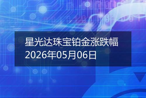 星光达珠宝铂金涨跌幅 2026年05月06日