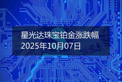 星光达珠宝铂金涨跌幅 2025年10月07日