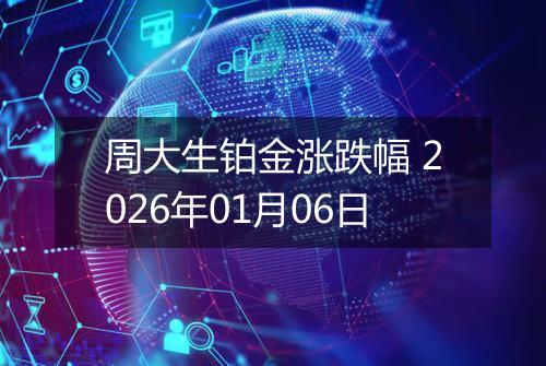 周大生铂金涨跌幅 2026年01月06日