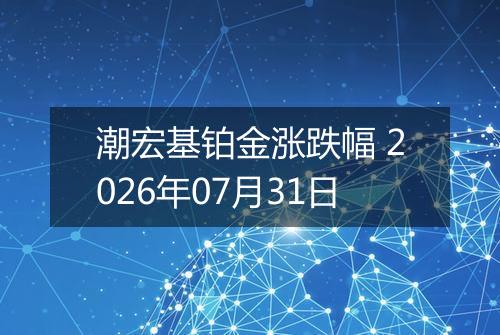 潮宏基铂金涨跌幅 2026年07月31日