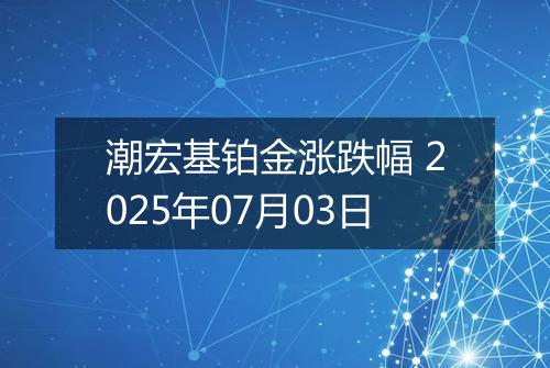 潮宏基铂金涨跌幅 2025年07月03日