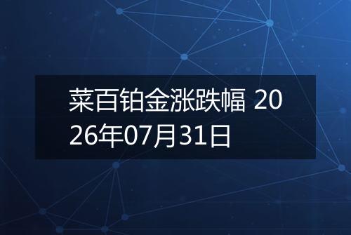 菜百铂金涨跌幅 2026年07月31日