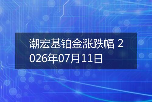 潮宏基铂金涨跌幅 2026年07月11日
