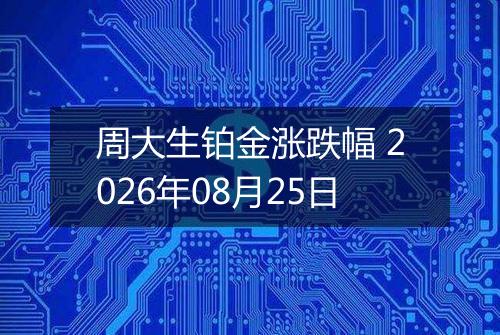 周大生铂金涨跌幅 2026年08月25日