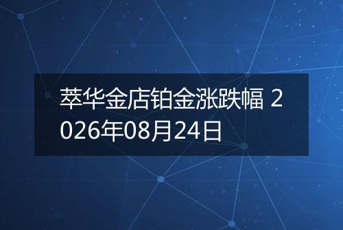 萃华金店铂金涨跌幅 2026年08月24日