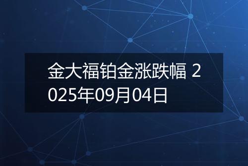 金大福铂金涨跌幅 2025年09月04日