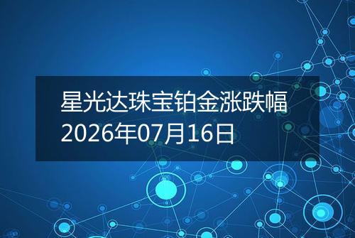 星光达珠宝铂金涨跌幅 2026年07月16日