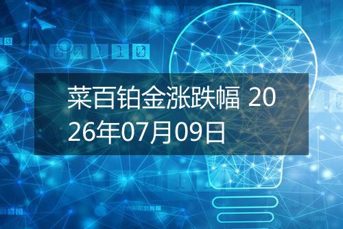 菜百铂金涨跌幅 2026年07月09日