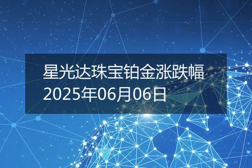星光达珠宝铂金涨跌幅 2025年06月06日