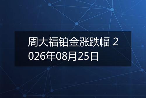 周大福铂金涨跌幅 2026年08月25日