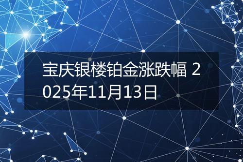 宝庆银楼铂金涨跌幅 2025年11月13日
